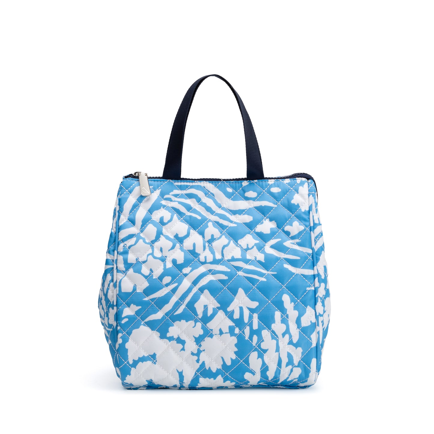 Butler's Lunch Tote by Mayfair & Finch, insulated quilted lunch bag with vibrant French ticking interior and durable exterior for keeping meals fresh and stylish on the go.