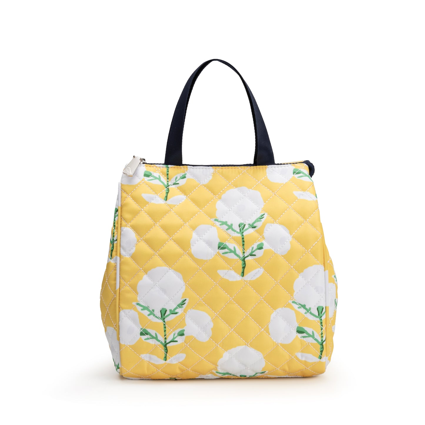 Butler's Lunch Tote by Mayfair & Finch, insulated quilted lunch bag with vibrant French ticking interior and durable exterior for keeping meals fresh and stylish on the go.