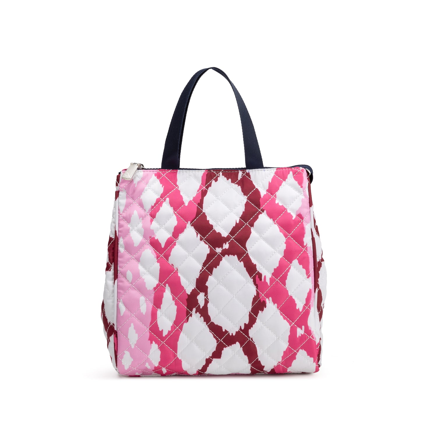 Butler's Lunch Tote by Mayfair & Finch, insulated quilted lunch bag with vibrant French ticking interior and durable exterior for keeping meals fresh and stylish on the go.