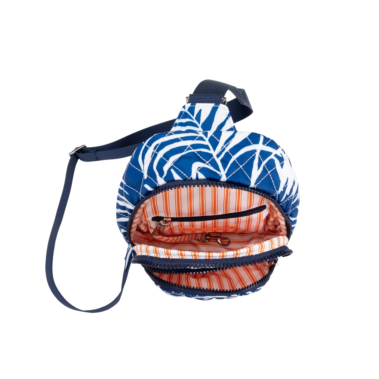 Dover Sling quilted crossbody bag by Mayfair & Finch with vibrant lining and bonus Bond Bag, designed for compact everyday essentials.