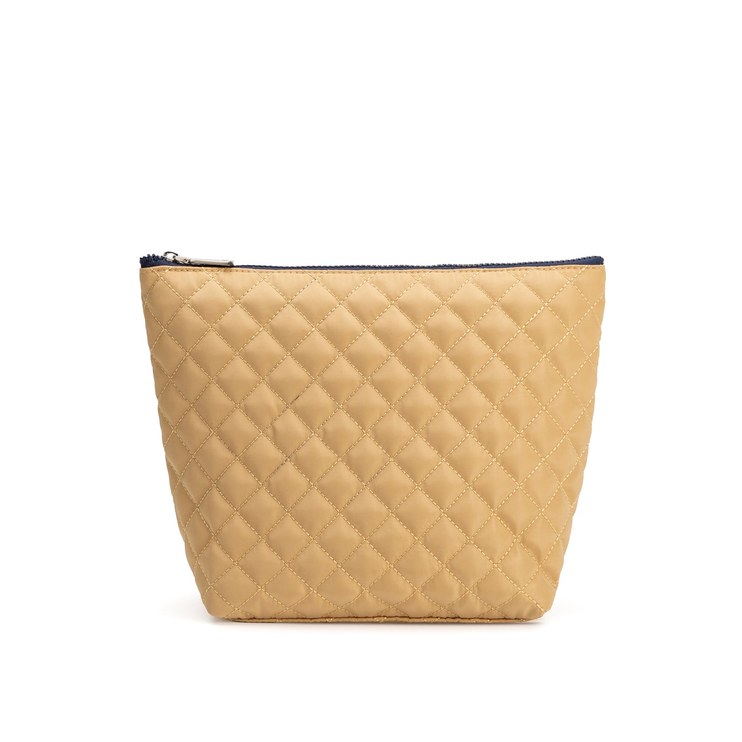 Mayfair & Finch Lancaster quilted tote bag with elegant detailing and French ticking interior, designed for everyday use with timeless style.