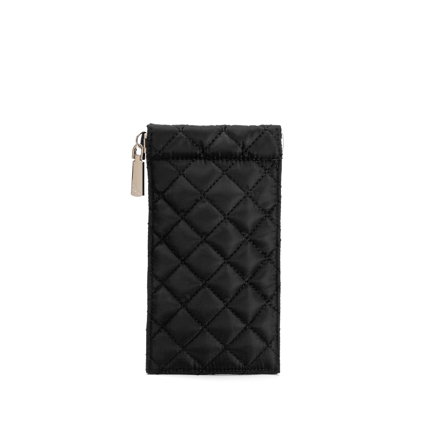 Piccadilly quilted sunglass case with colorful French ticking lining, designed for stylish and durable eyewear protection.