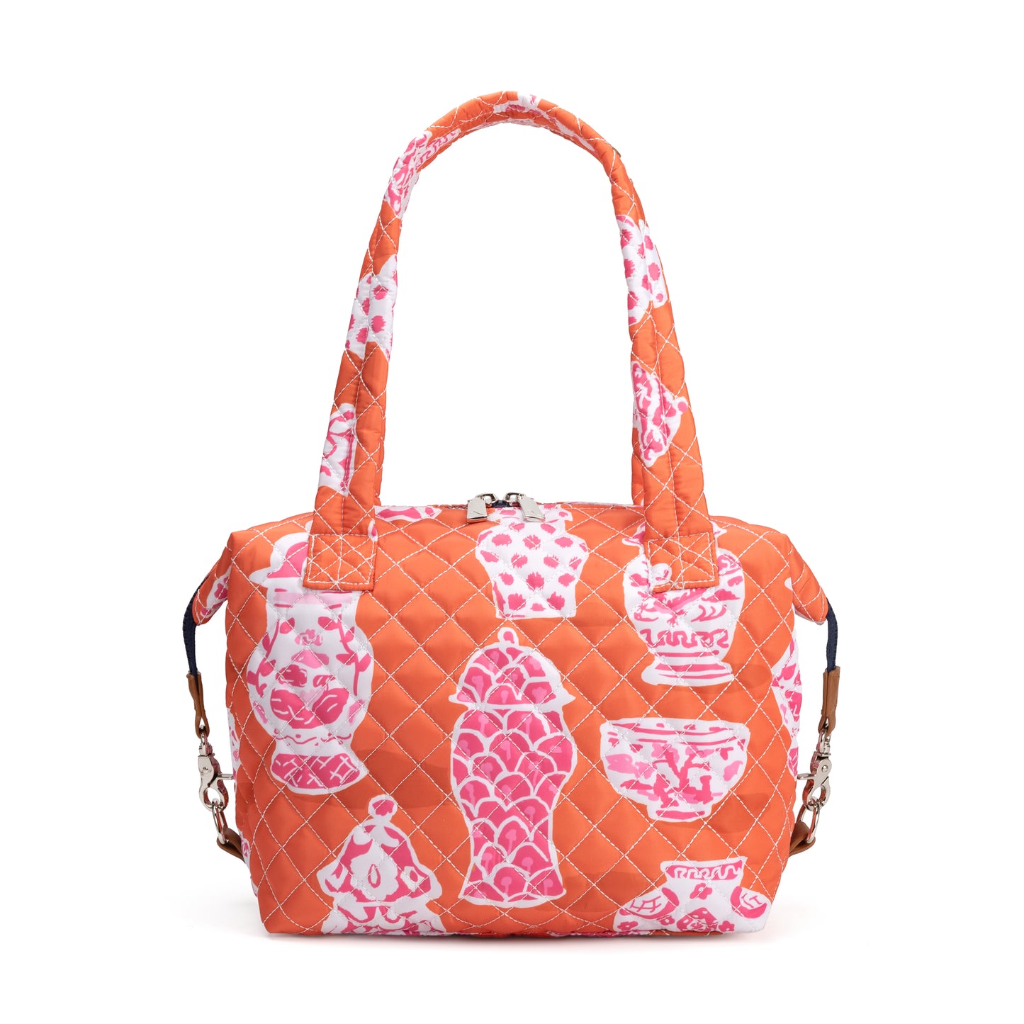 Queen Street Quilted Satchel for women with elegant structured design, French ticking lining, and included Bond Bag – ideal for day or evening outfits.