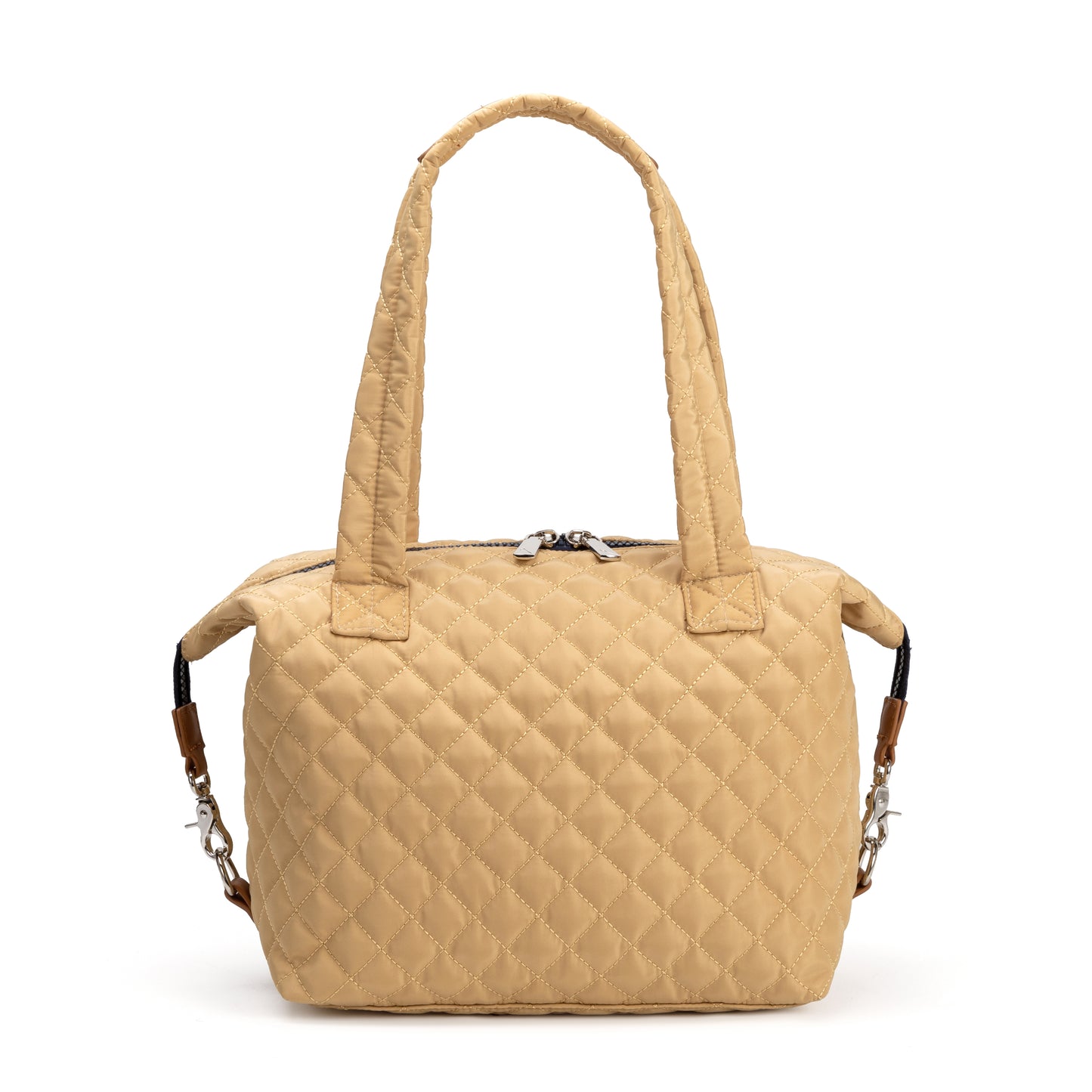Queen Street Quilted Satchel for women with elegant structured design, French ticking lining, and included Bond Bag – ideal for day or evening outfits.