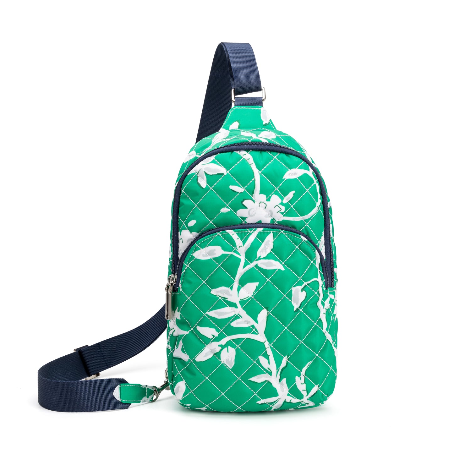 Dover Sling quilted crossbody bag by Mayfair & Finch with vibrant lining and bonus Bond Bag, designed for compact everyday essentials.