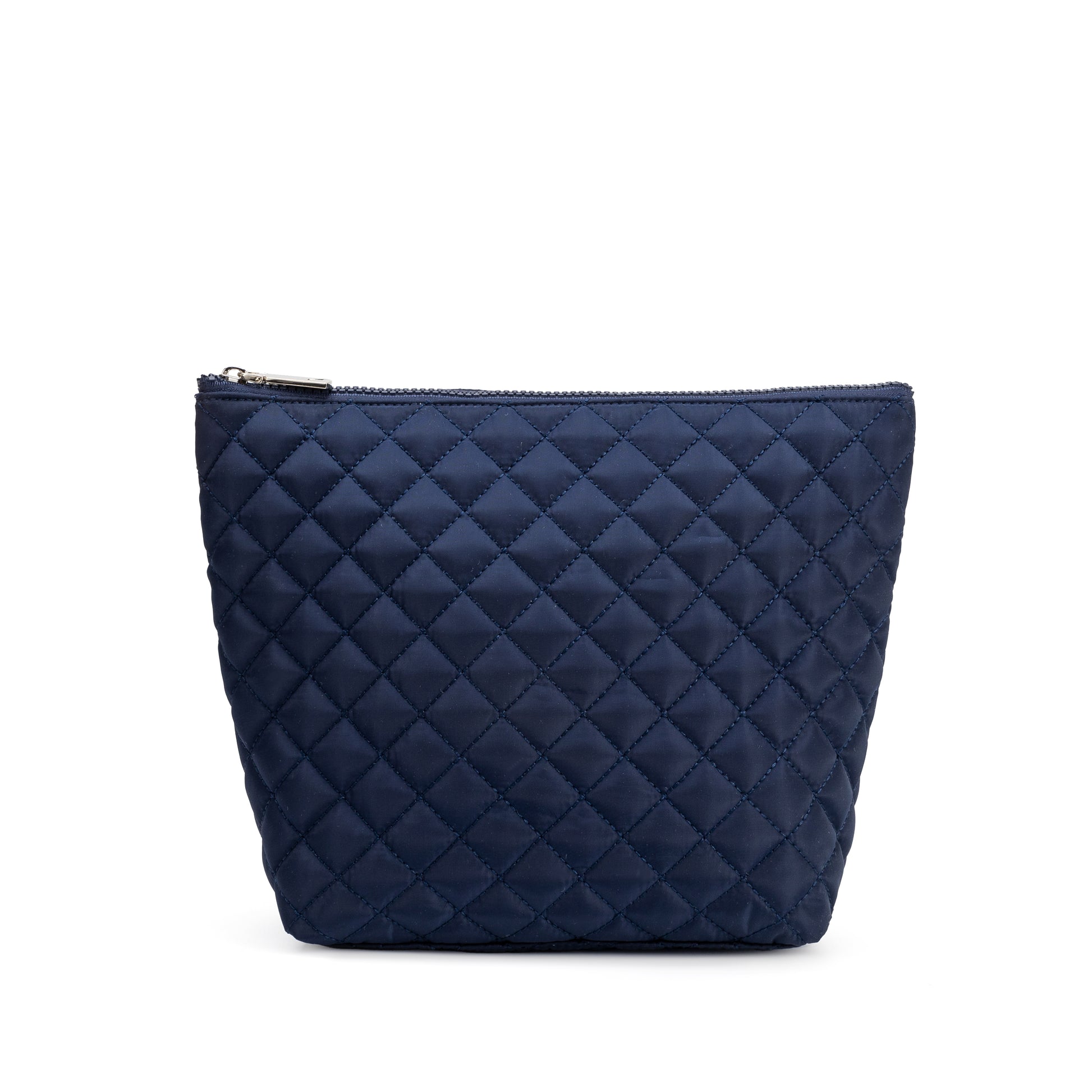 Mayfair & Finch Lancaster quilted tote bag with elegant detailing and French ticking interior, designed for everyday use with timeless style.