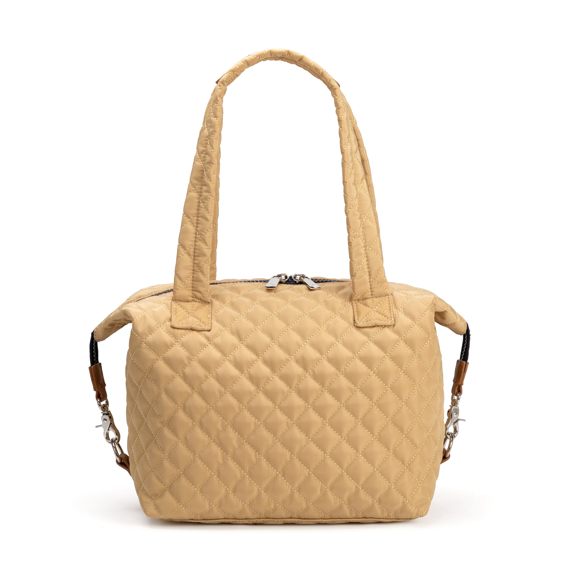 Queen Street Quilted Satchel for women with elegant structured design, French ticking lining, and included Bond Bag – ideal for day or evening outfits.